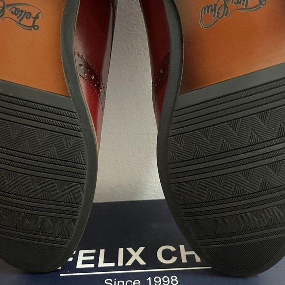 NEW!!! FELIX CHU WINGTIP BROGUE BURNISHED REDWOOD LEATHER SHOES US 12 EU 46 - Picture 10 of 15